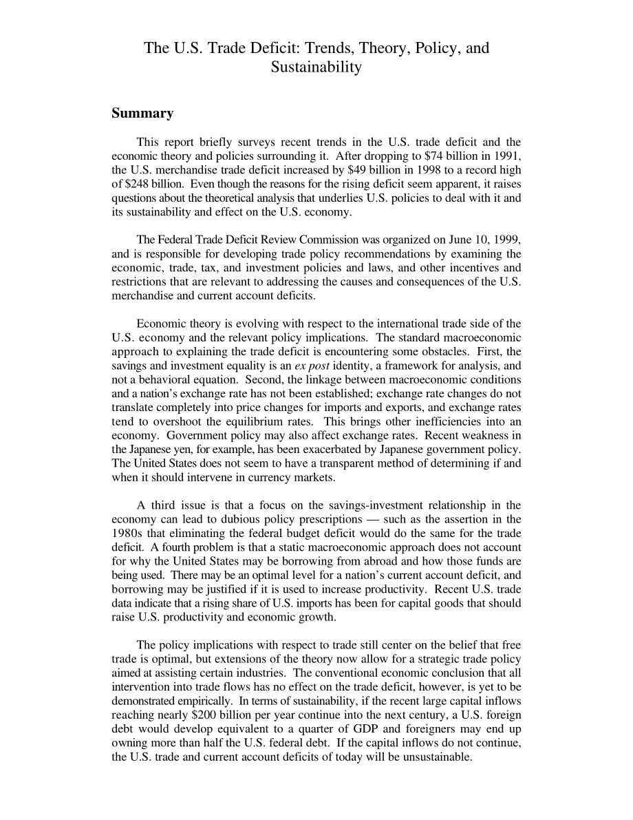 [19990617]98-693_美国贸易逆差：趋势、理论、政策和可持续性.pdf_第3页