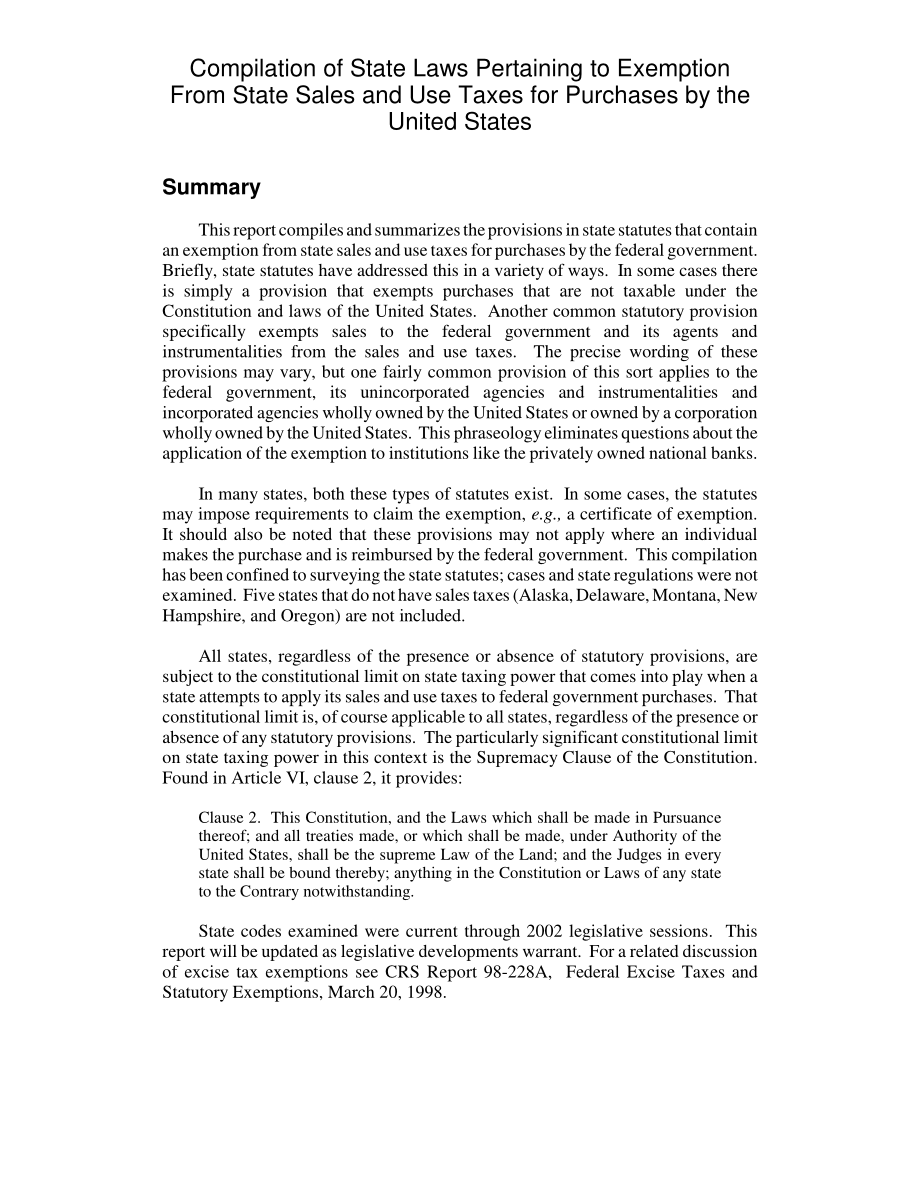 [20030130]98-667_关于免除美国购买的州销售和使用税的州法律汇编.pdf_第2页