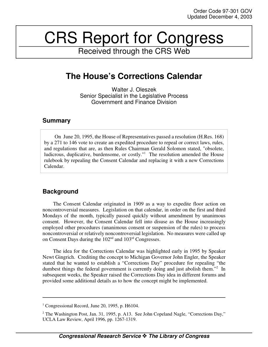 [20031204]97-301_众议院的更正日历.pdf_第1页
