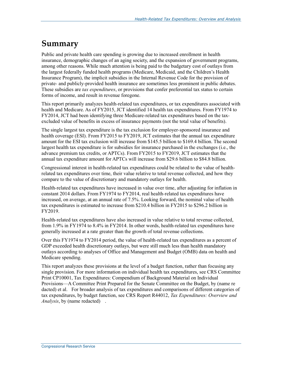 [20160108]R44333_健康相关税收支出：概述和分析.pdf_第2页