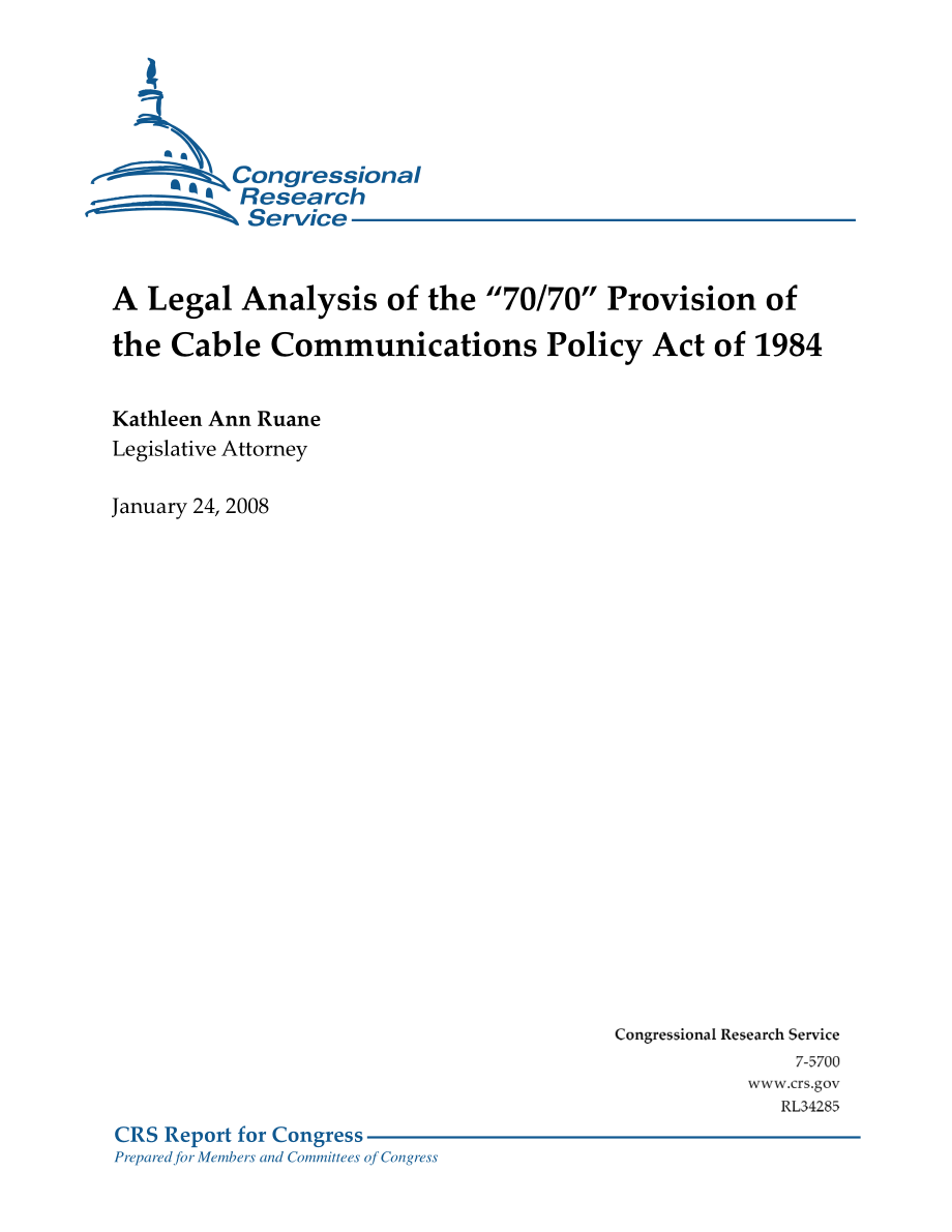 [20080124]RL34285_1984年《有线通信政策法》7070条款的法律分析.pdf_第1页