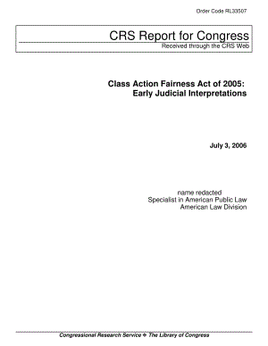[20060703]RL33507_2005年《集体诉讼公平法》：早期司法解释.pdf