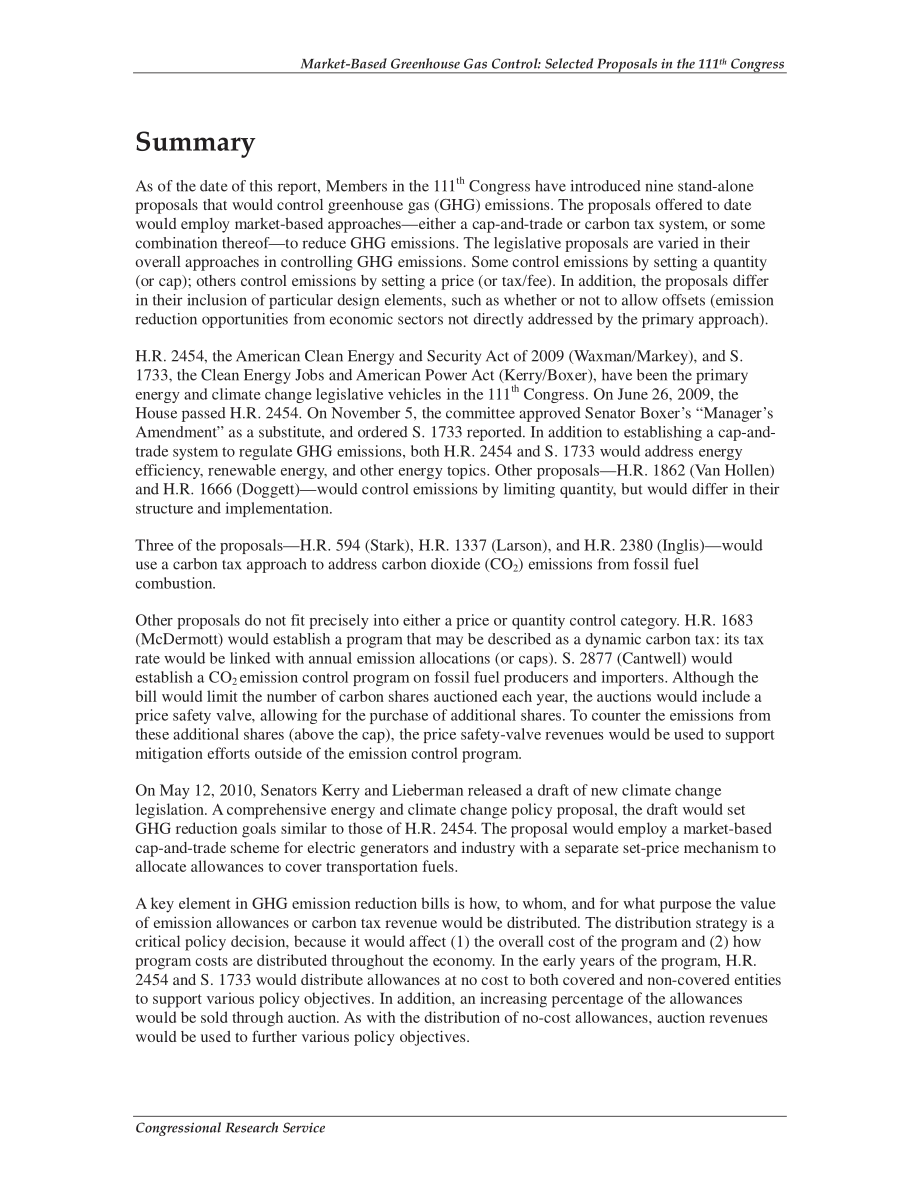 [20100518]R40556_基于市场的温室气体控制：第111届国会提案选.pdf_第2页