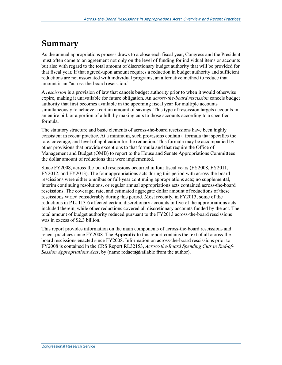 [20150902]R43234_拨款法案中的全面撤销：概述和最近的做法.pdf_第2页