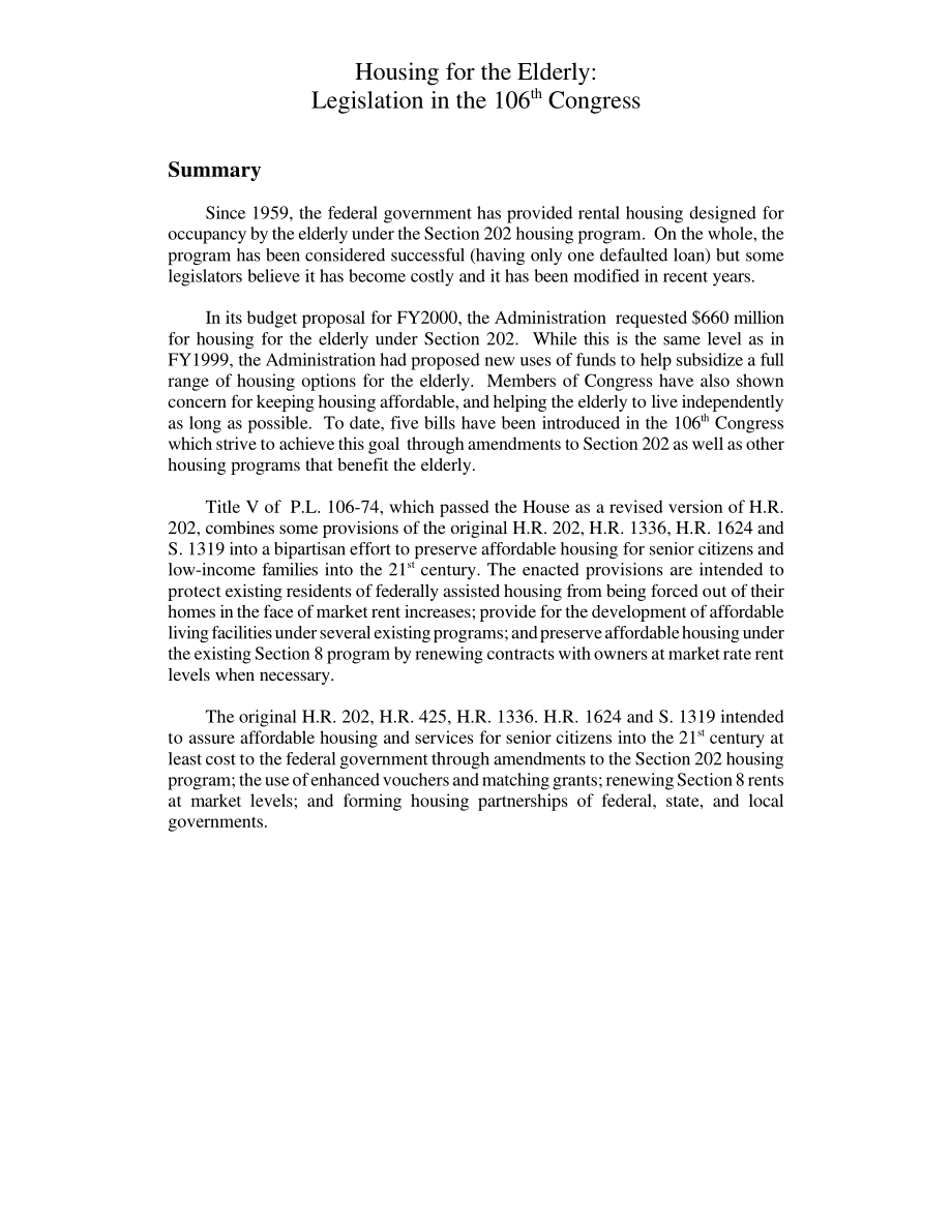 [19991208]RL30247_Housing for the Elderly 第106届国会的立法.pdf_第3页