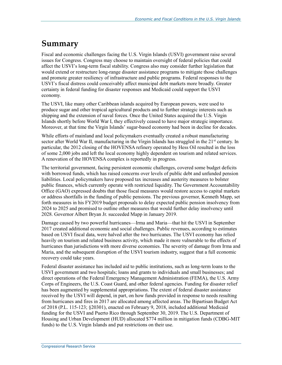 [20200213]R45235_美属维尔京群岛的经济和财政状况.pdf_第2页