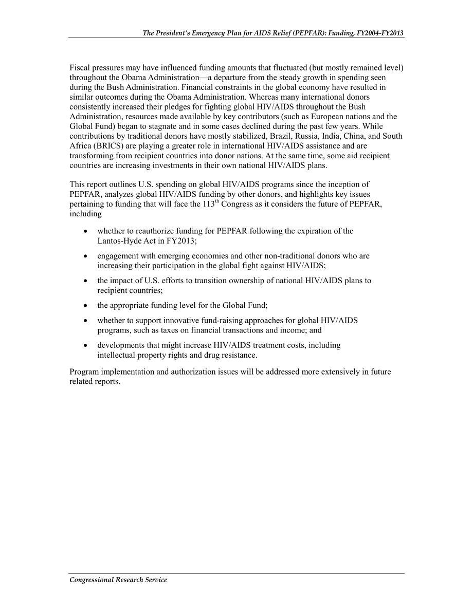 [20121010]R42776_总统艾滋病紧急救援计划（PEPFAR）：2004-2013财年实施十年后的资金问题.pdf_第3页