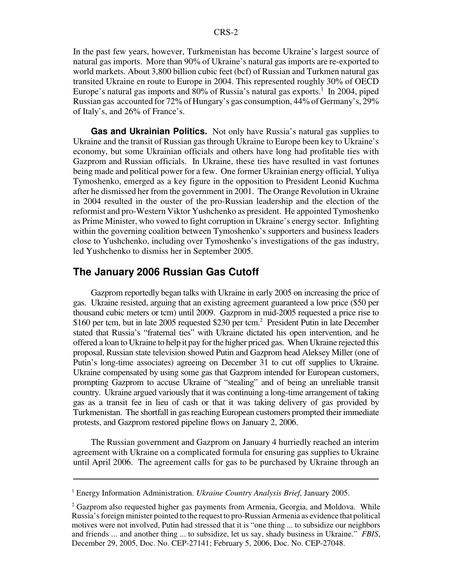 [20060215]RS22378_俄罗斯切断了对乌克兰的天然气供应：背景和影响.pdf_第2页