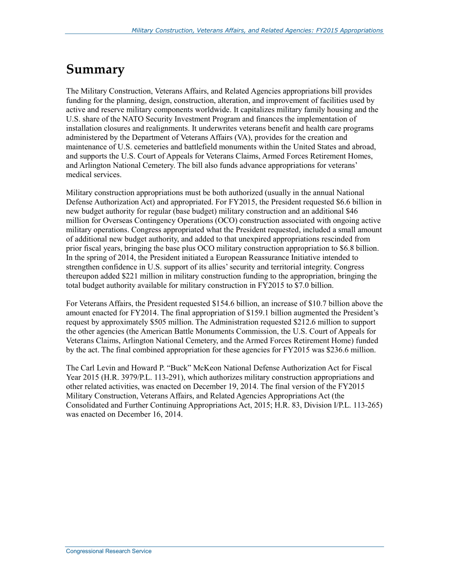 [20150512]R43995_军队建设、退伍军人事务和相关机构：2015财年拨款.pdf_第2页