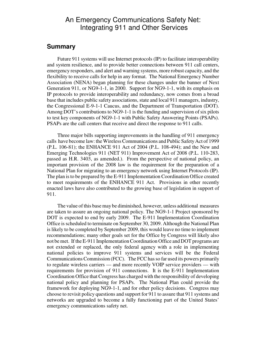 [20080825]RL32939_应急通信安全网：集成911和其他服务.pdf_第2页