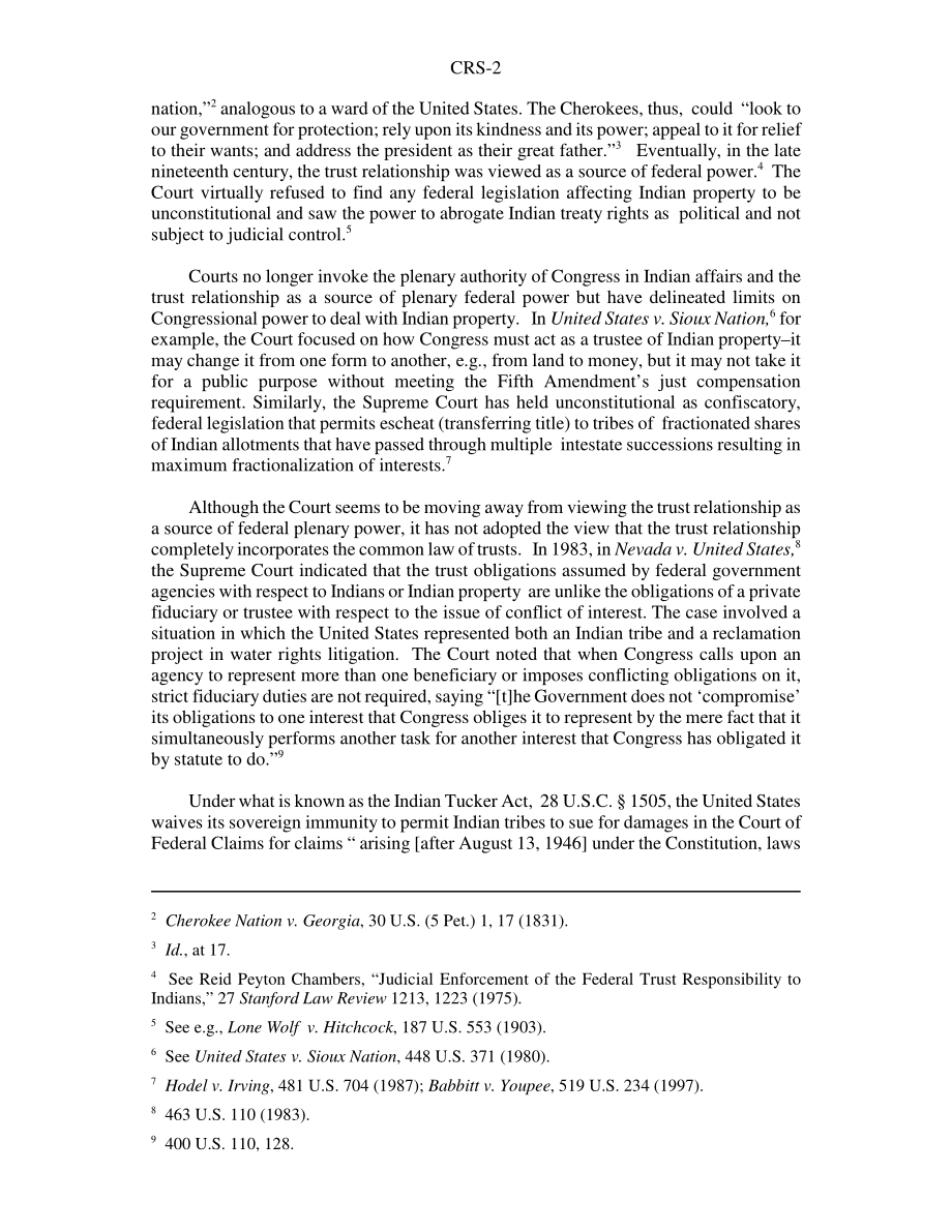 [20040308]RS21399_联邦政府对印第安部落的信托责任：最近的案例.pdf_第2页