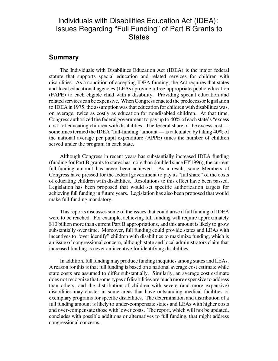 [20010215]RL30810_《残疾人教育法》（IDEA）：B部分国家赠款的“全额资助”问题.pdf_第2页