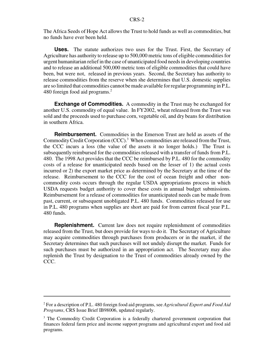 [20030417]RS21234_艾默生人道主义信托基金：背景和当前问题.pdf_第2页