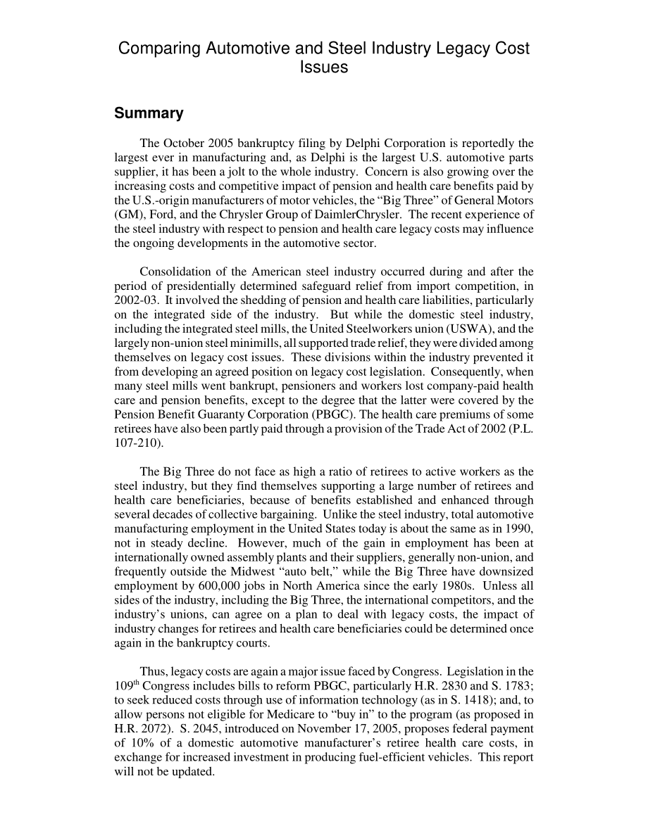[20060406]RL33169_比较汽车和钢铁行业遗留成本问题.pdf_第2页