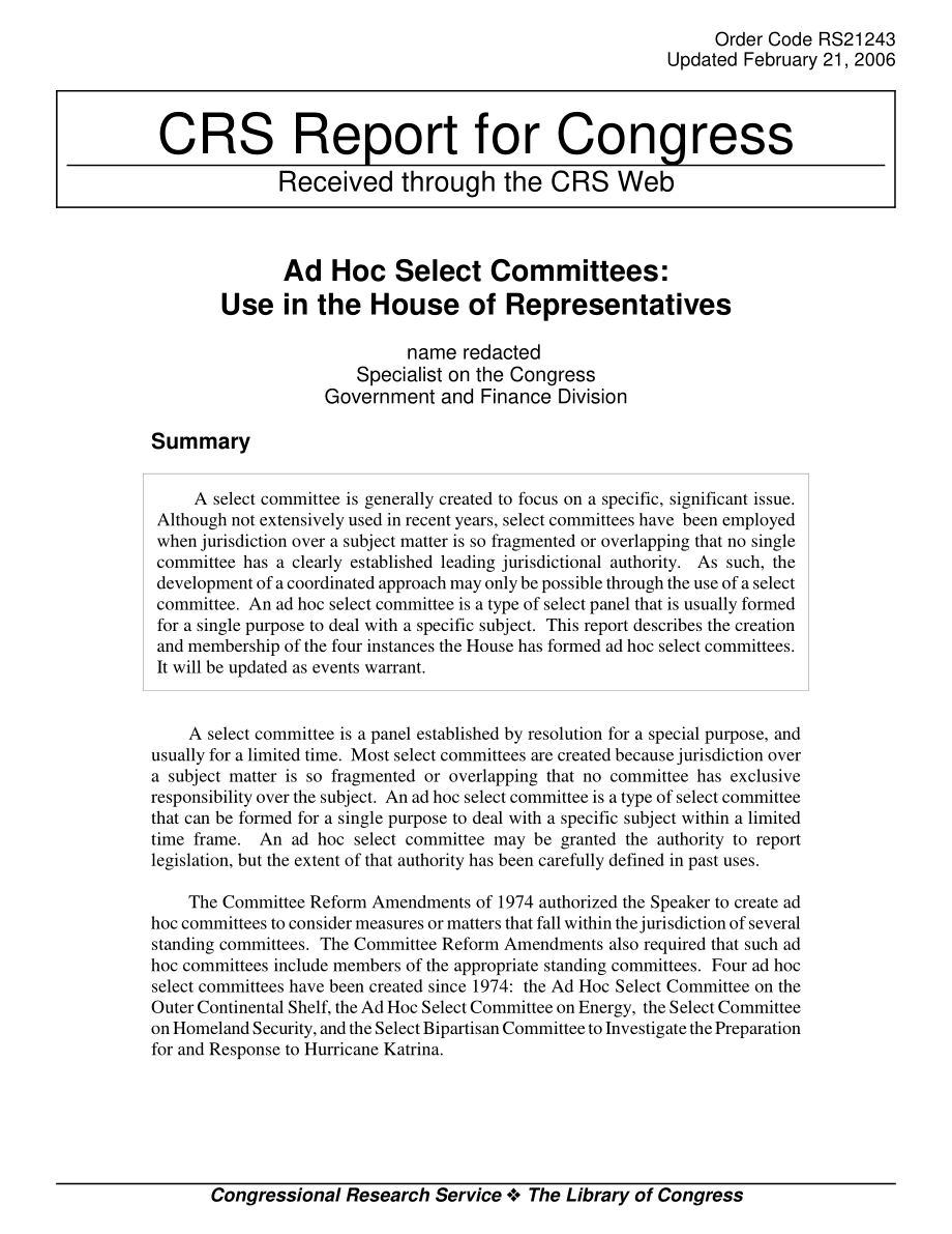 [20060221]RS21243_特设委员会：在众议院使用.pdf_第1页