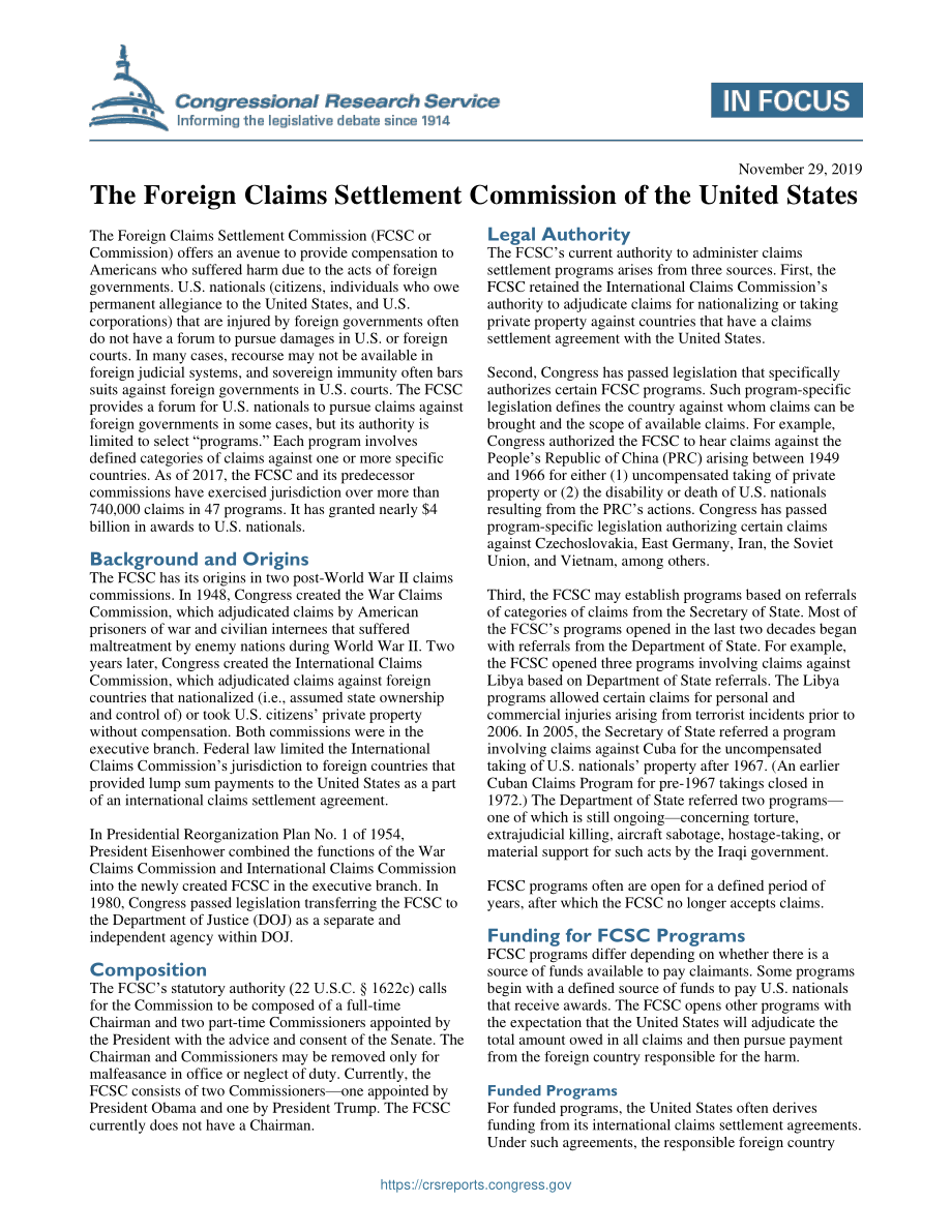 [20191129]IF11376_美国外国索赔解决委员会.pdf_第1页