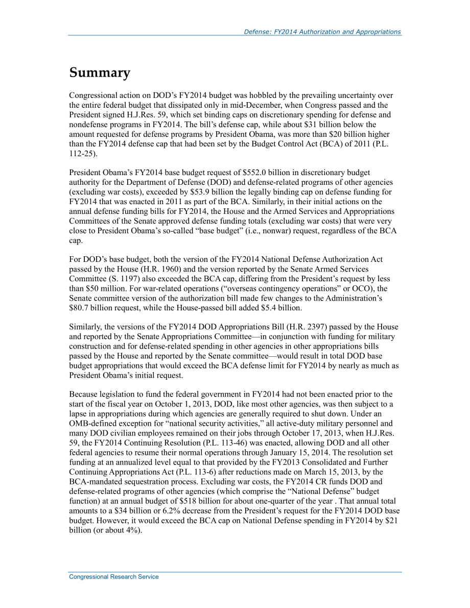 [20140108]R43323_辩护：2014财年授权和拨款.pdf_第2页