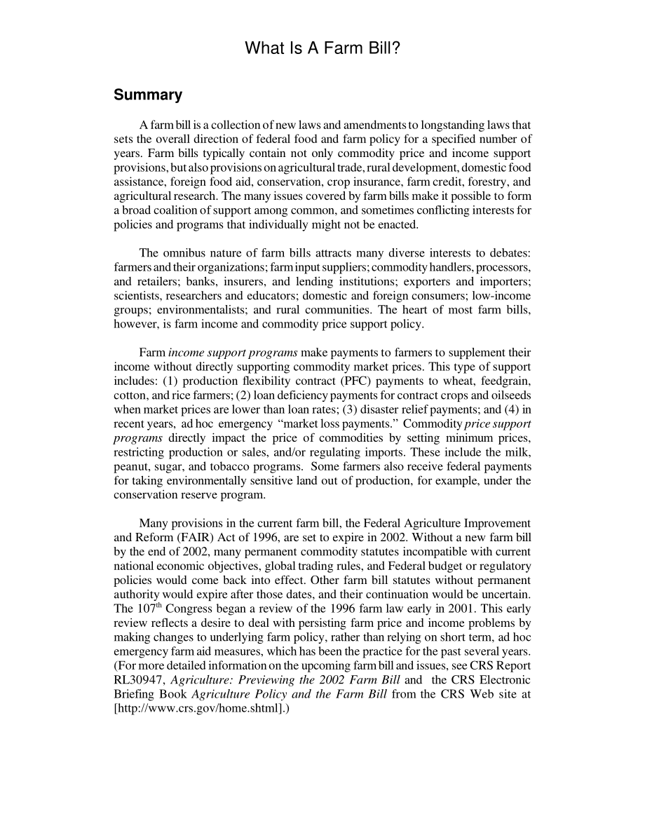 [20010505]RL30956_什么是农业法案？.pdf_第2页