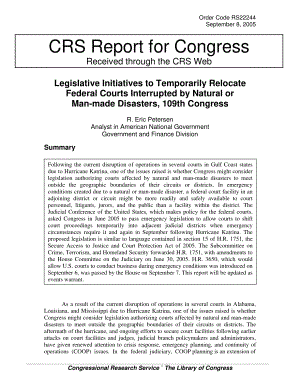 [20050908]RS22244_第109届国会临时搬迁因自然或人为灾害中断的联邦法院的立法举措.pdf