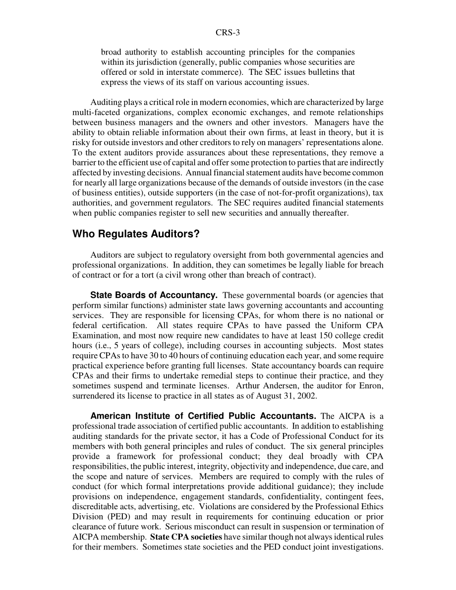 [20030203]RS21120_审计及其监管机构：安然之后的改革.pdf_第3页