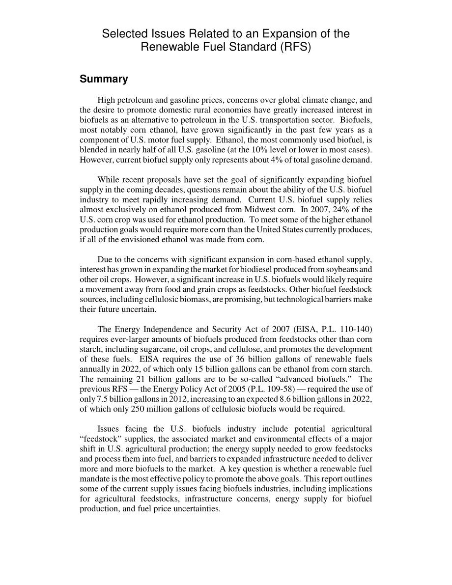 [20080331]RL34265_与可再生燃料标准（RFS）扩展相关的选定问题.pdf_第2页