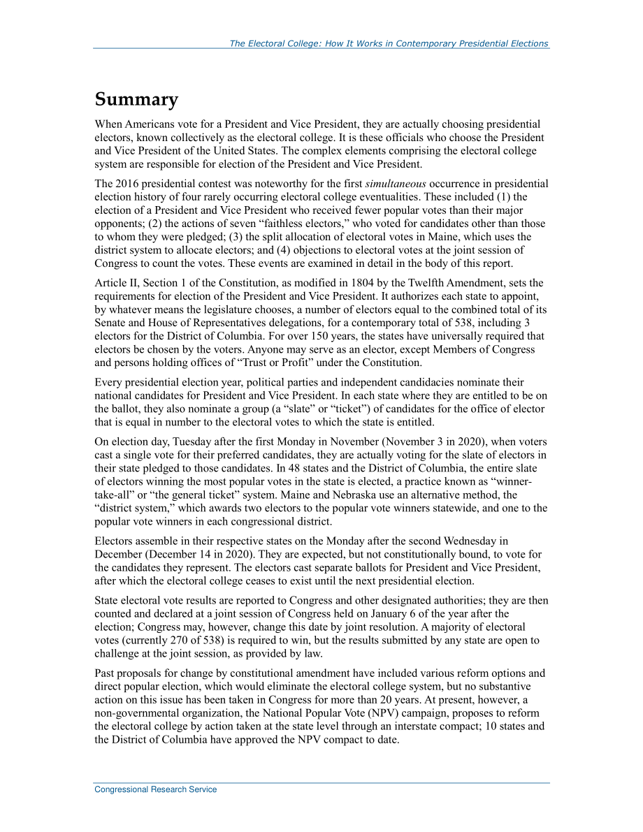 [20170515]RL32611_选举团：如何在当代总统选举中发挥作用.pdf_第2页