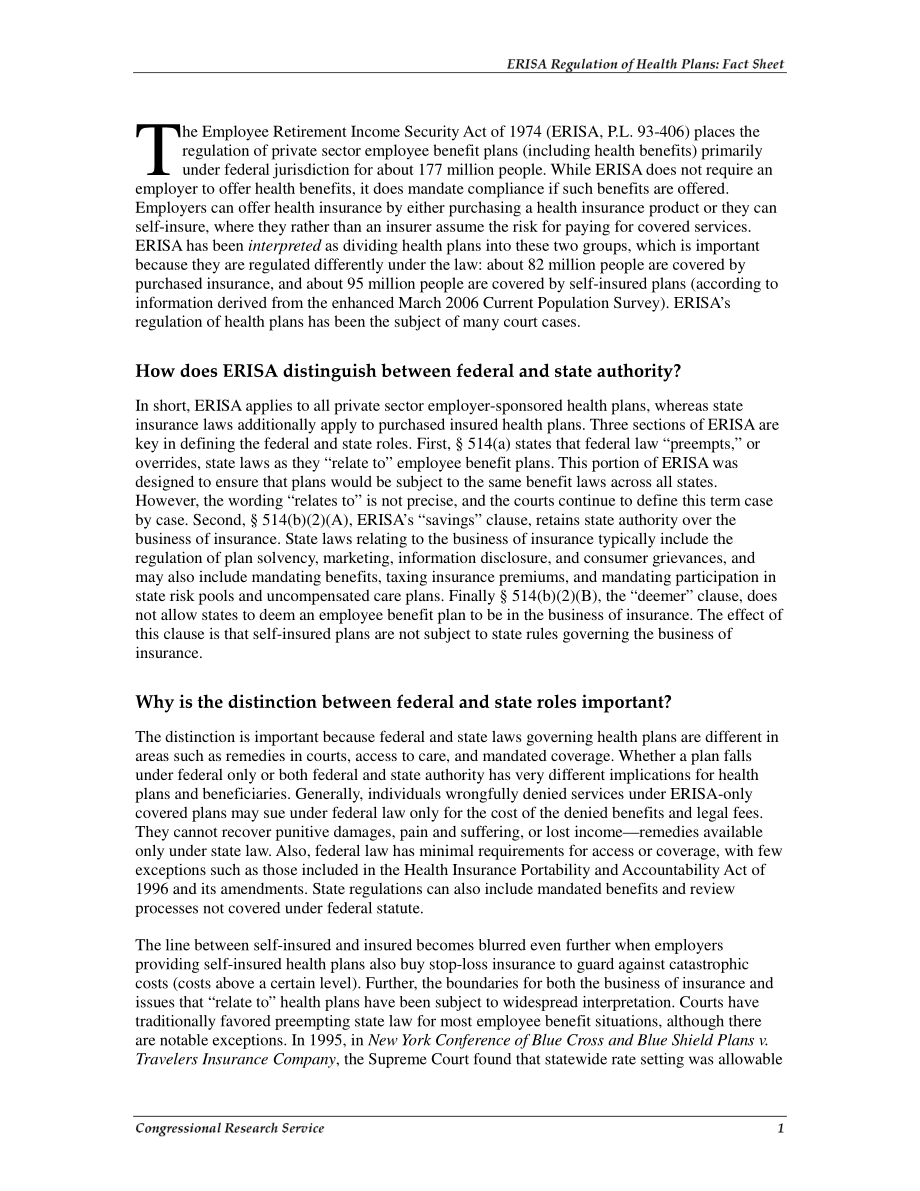 [20071003]RS20315_ERISA健康计划监管：情况说明书.pdf_第3页