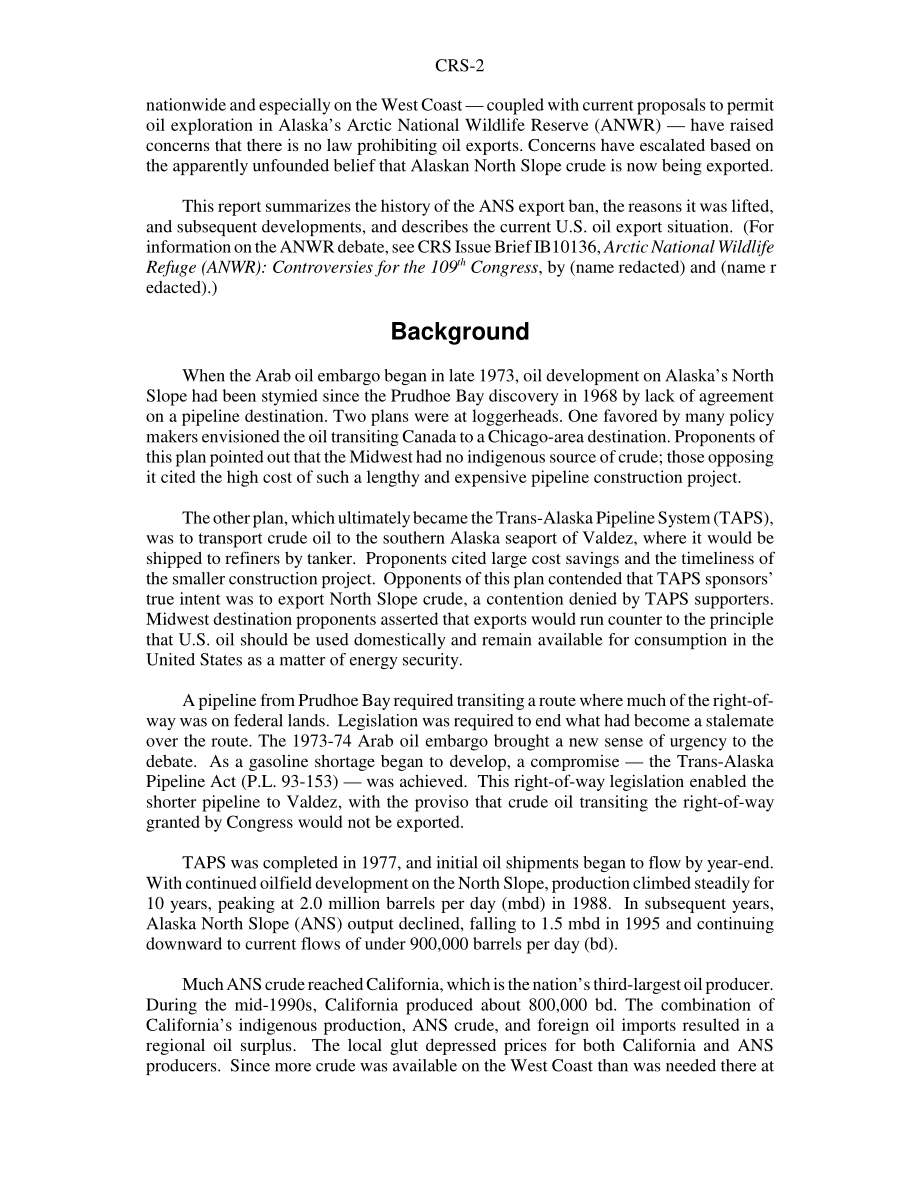 [20060525]RS22142_西海岸和阿拉斯加石油出口.pdf_第2页