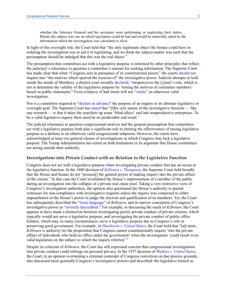 [20190524]LSB10301_国会调查中的立法目的与顾问豁免权 .pdf_第3页