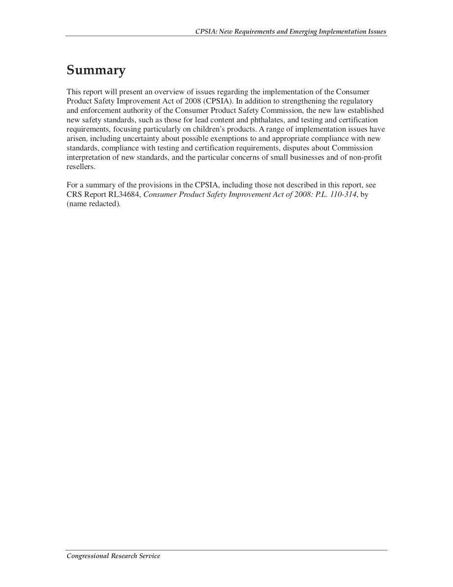 [20090417]R40527_《消费品安全改进法案》（CPSIA）：新要求和新出现的实施问题.pdf_第2页