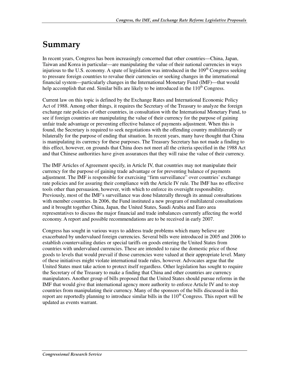 [20070117]RL33762_国会、IMF和汇率改革：立法提案.pdf_第2页