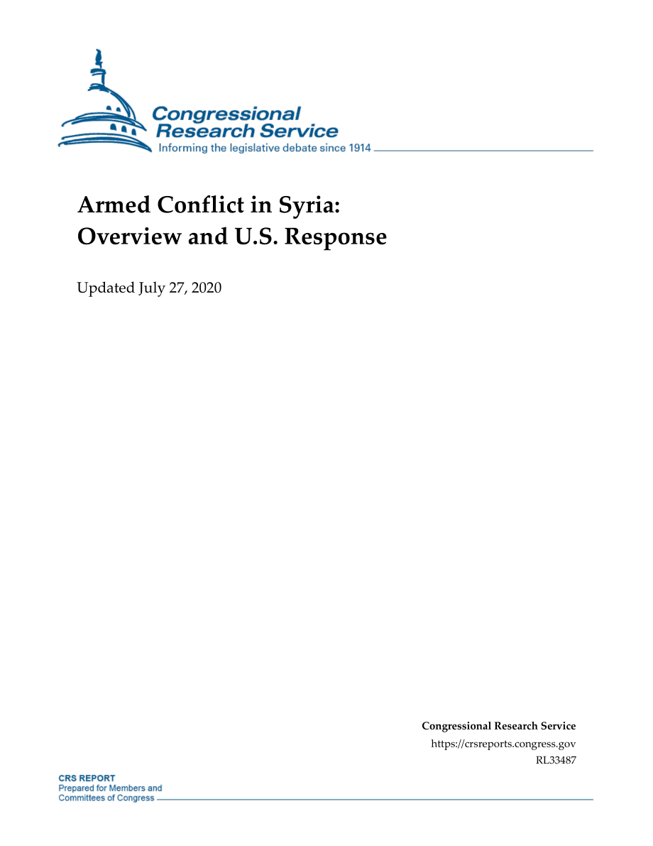 [20200727]RL33487_叙利亚武装冲突：概述和美国的回应.pdf_第1页