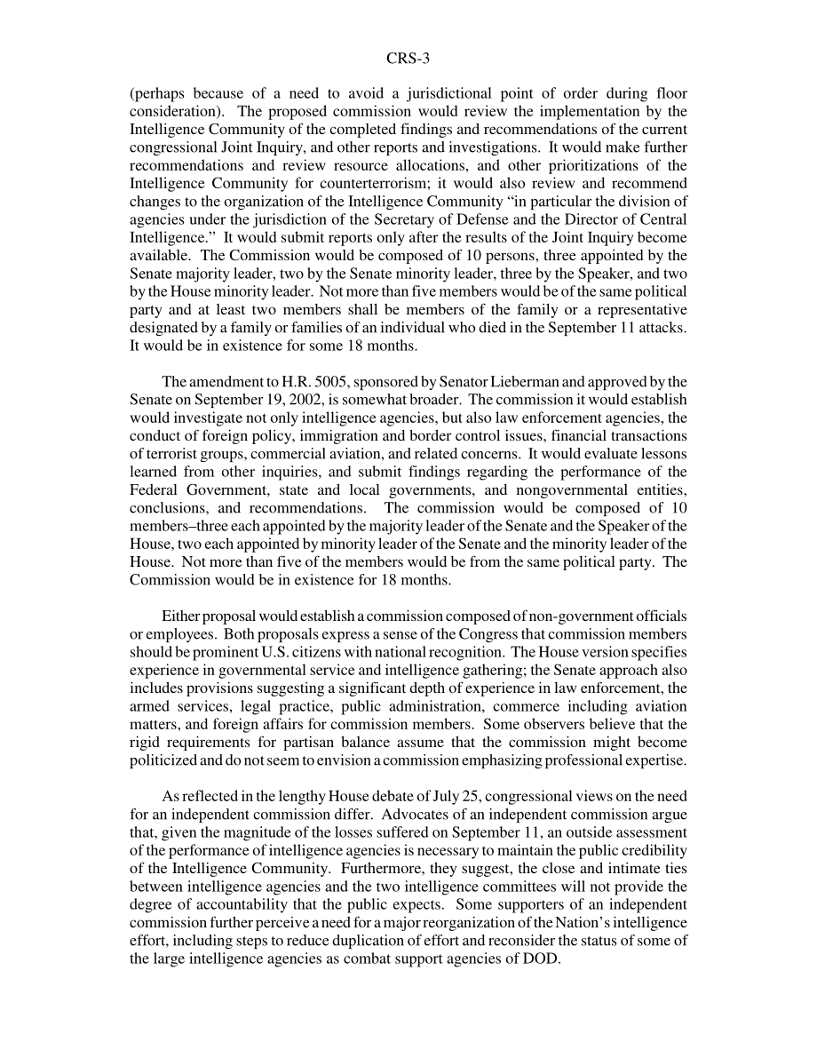 [20021106]RS21310_情报界和9·11：关于设立独立委员会的建议.pdf_第3页