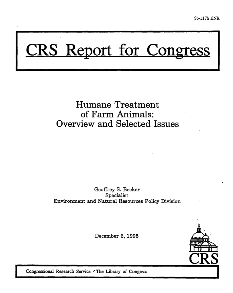 [19951206]95-1175ENR_农场动物的人道待遇：概述和选定问题.pdf_第1页