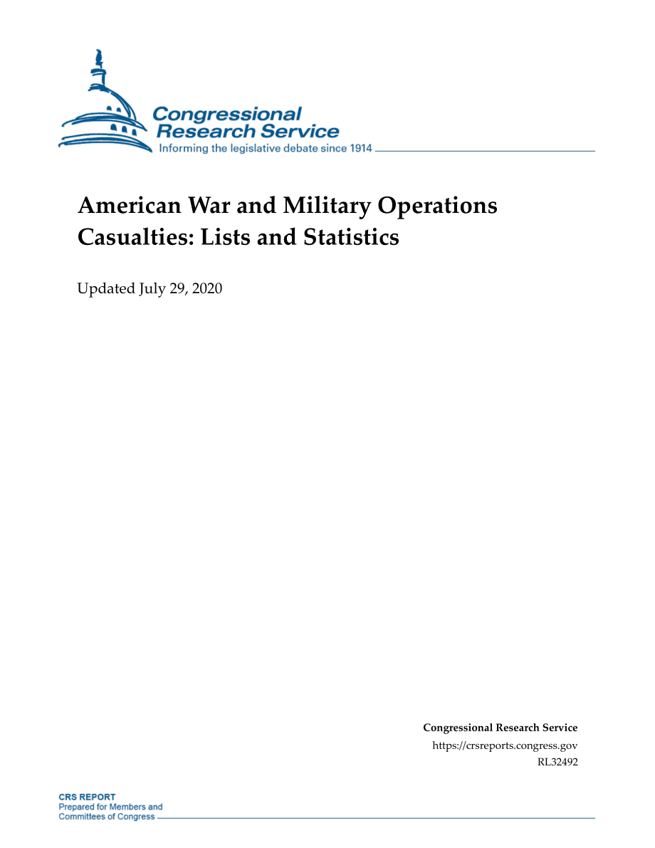 [20200729]RL32492_美国战争和军事行动伤亡人数：列表和统计信息.pdf_第1页