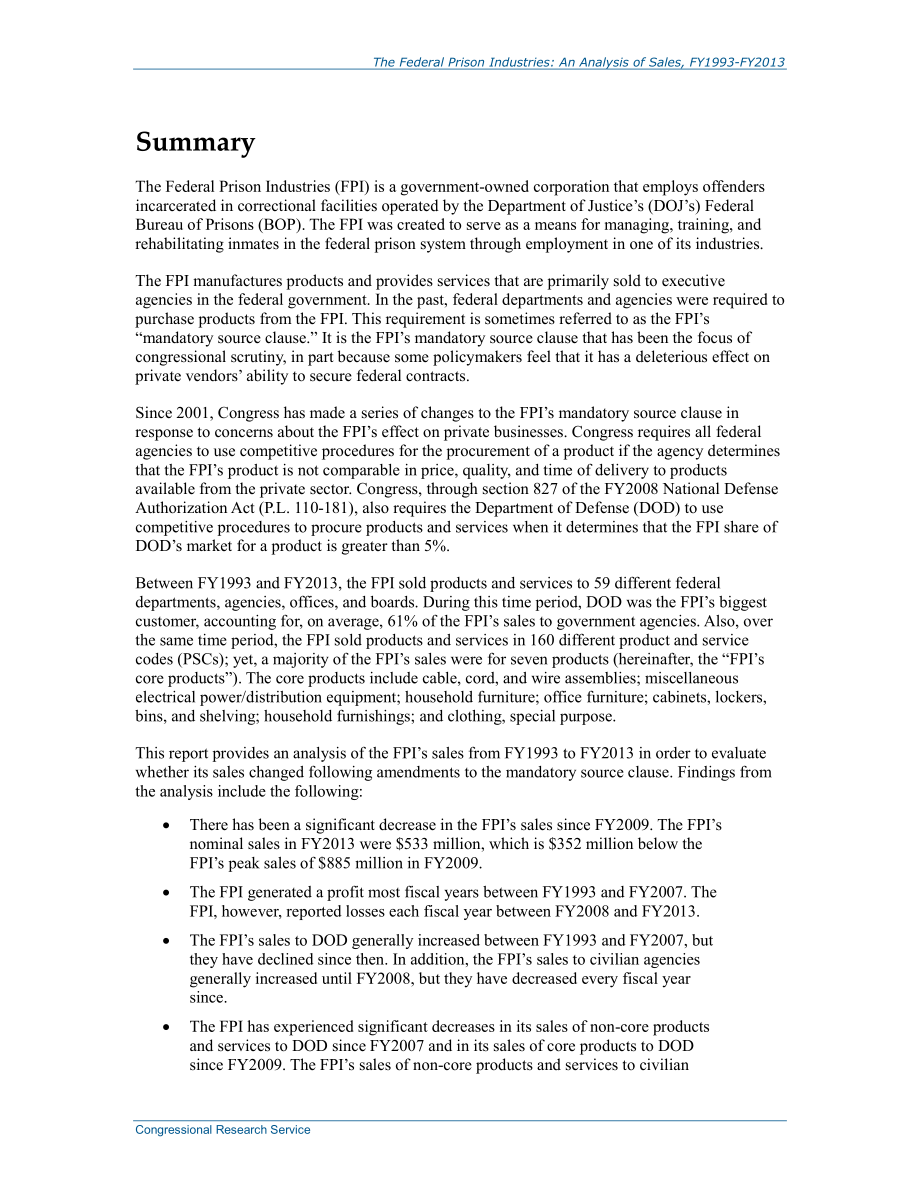 [20140709]R43633_联邦监狱行业：1993-2013财年销售额分析.pdf_第2页