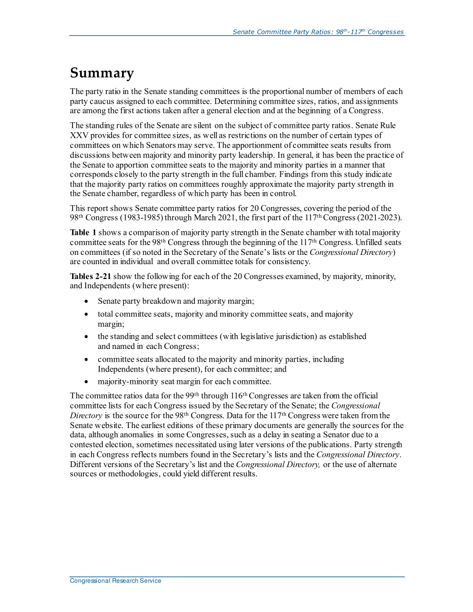 [20210416]RL34752_参议院委员会政党比例：第98-117届大会.pdf_第2页
