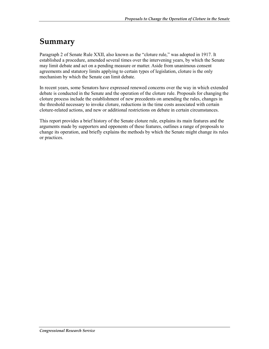 [20130111]R41342_参议院修改Cloture操作的提案.pdf_第2页