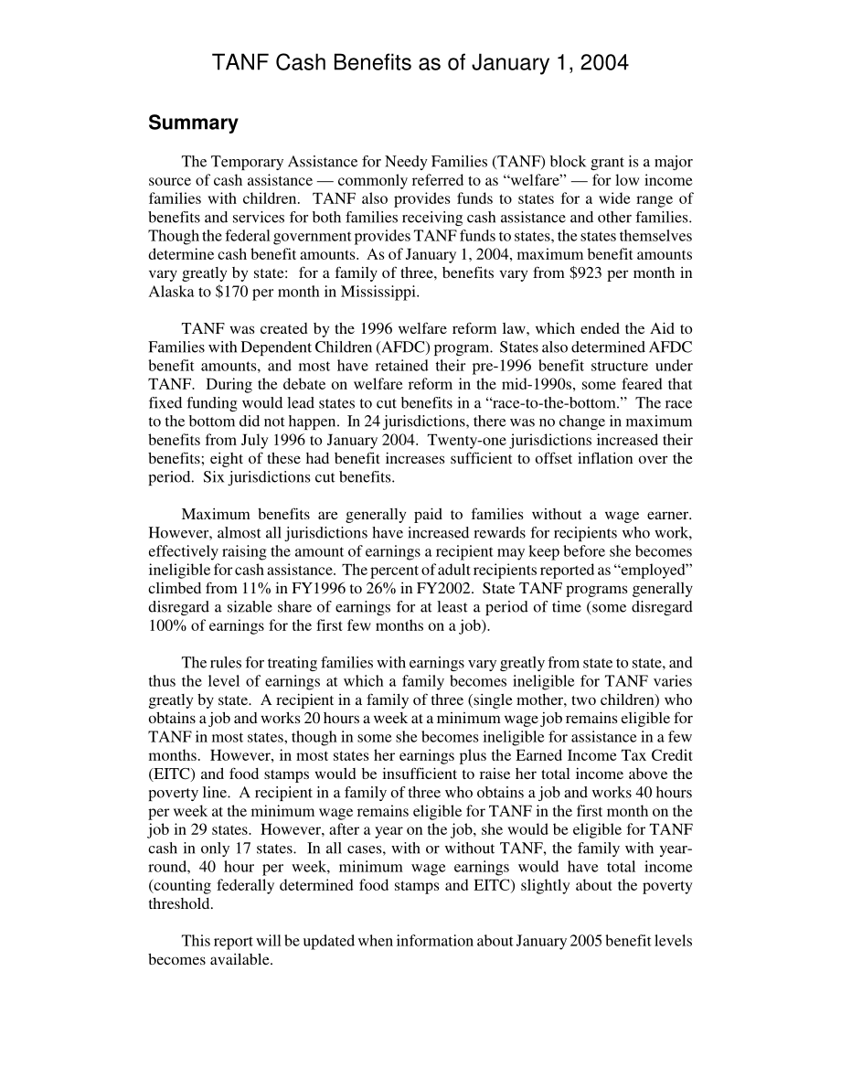 [20050912]RL32598_截至2004年1月1日的TANF现金福利.pdf_第2页