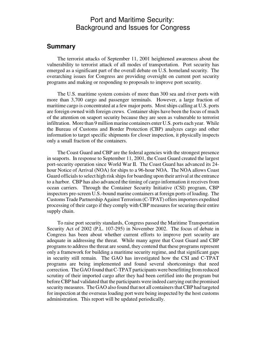 [20050527]RL31733_港口和海事安全：国会背景和议题.pdf_第2页