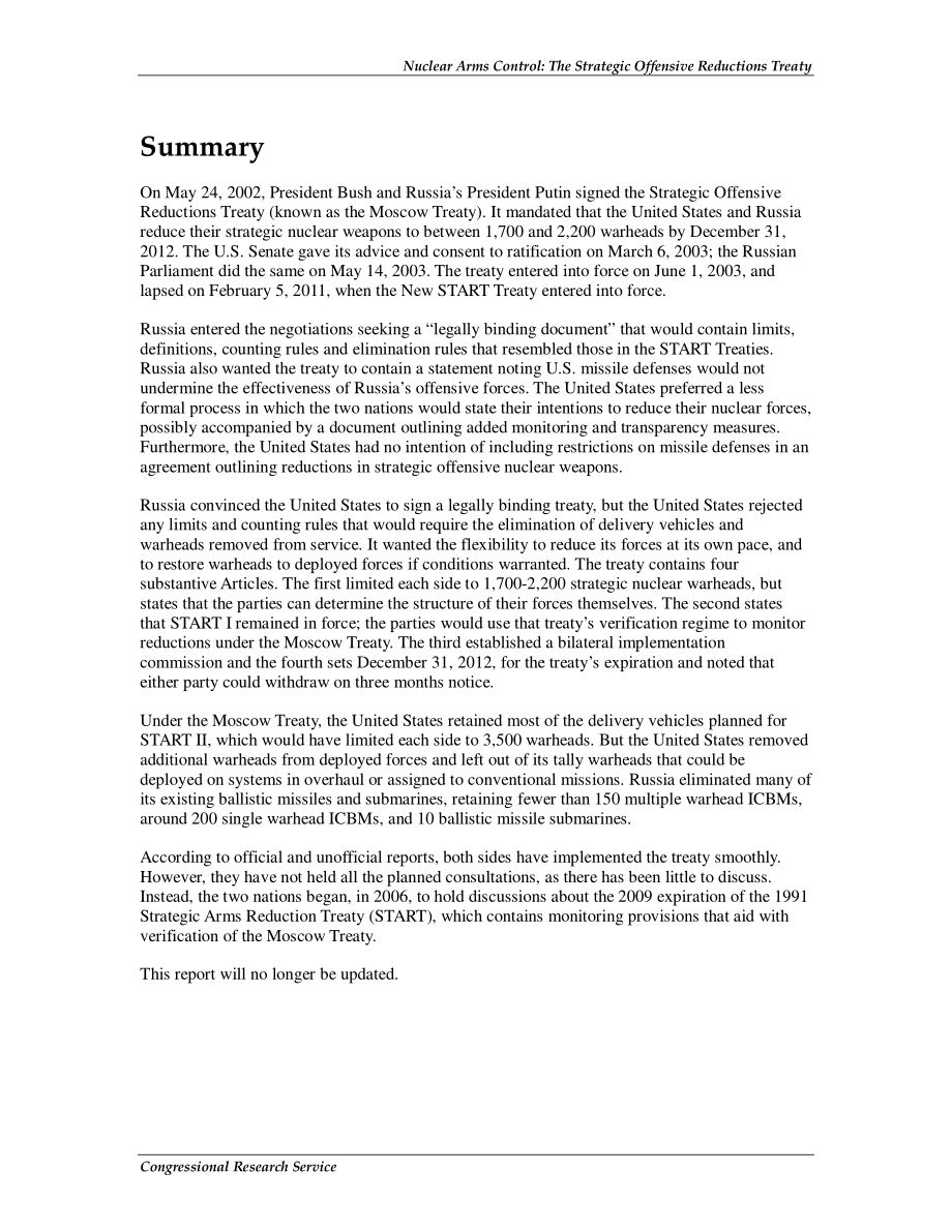 [20110207]RL31448_核军备控制：裁减进攻性战略武器条约.pdf_第2页