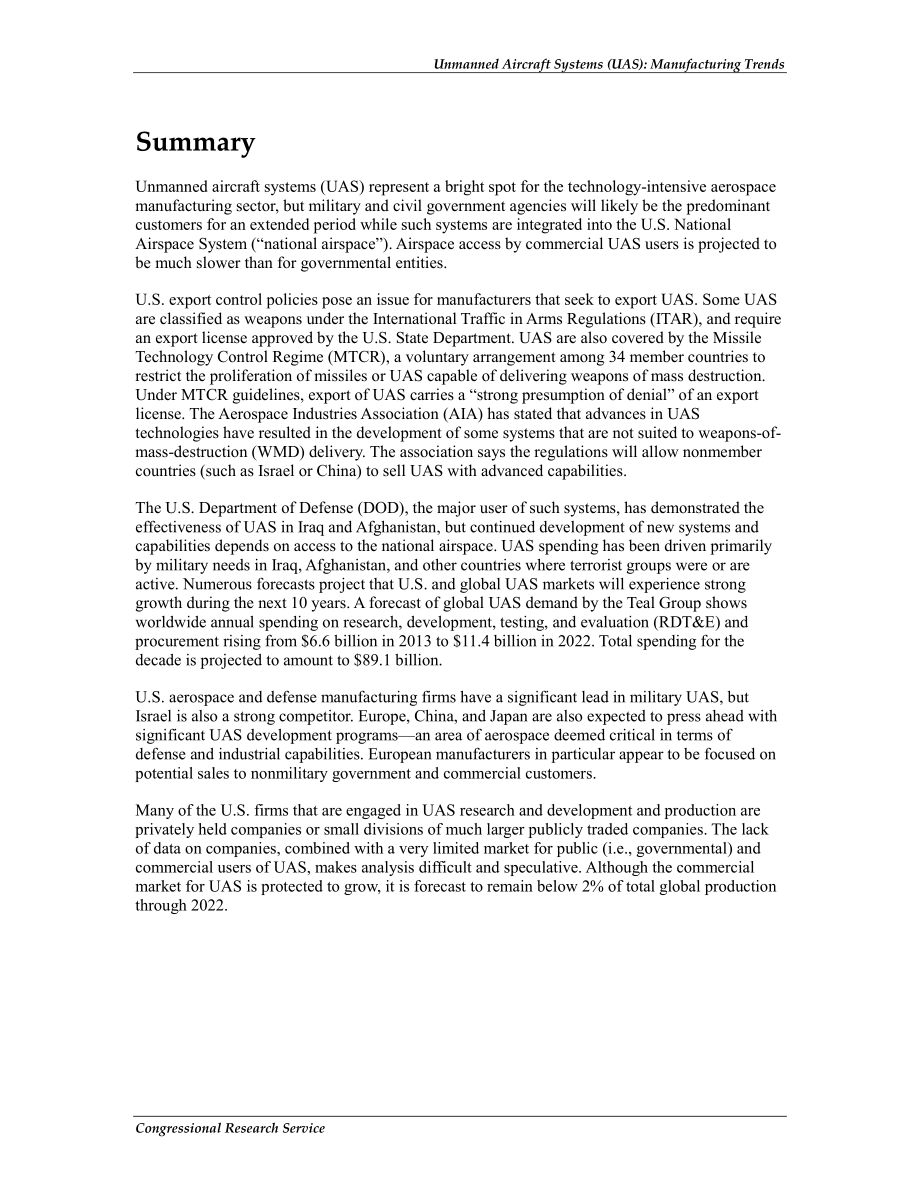[20130130]R42938_无人机系统（UAS）：制造业趋势.pdf_第2页