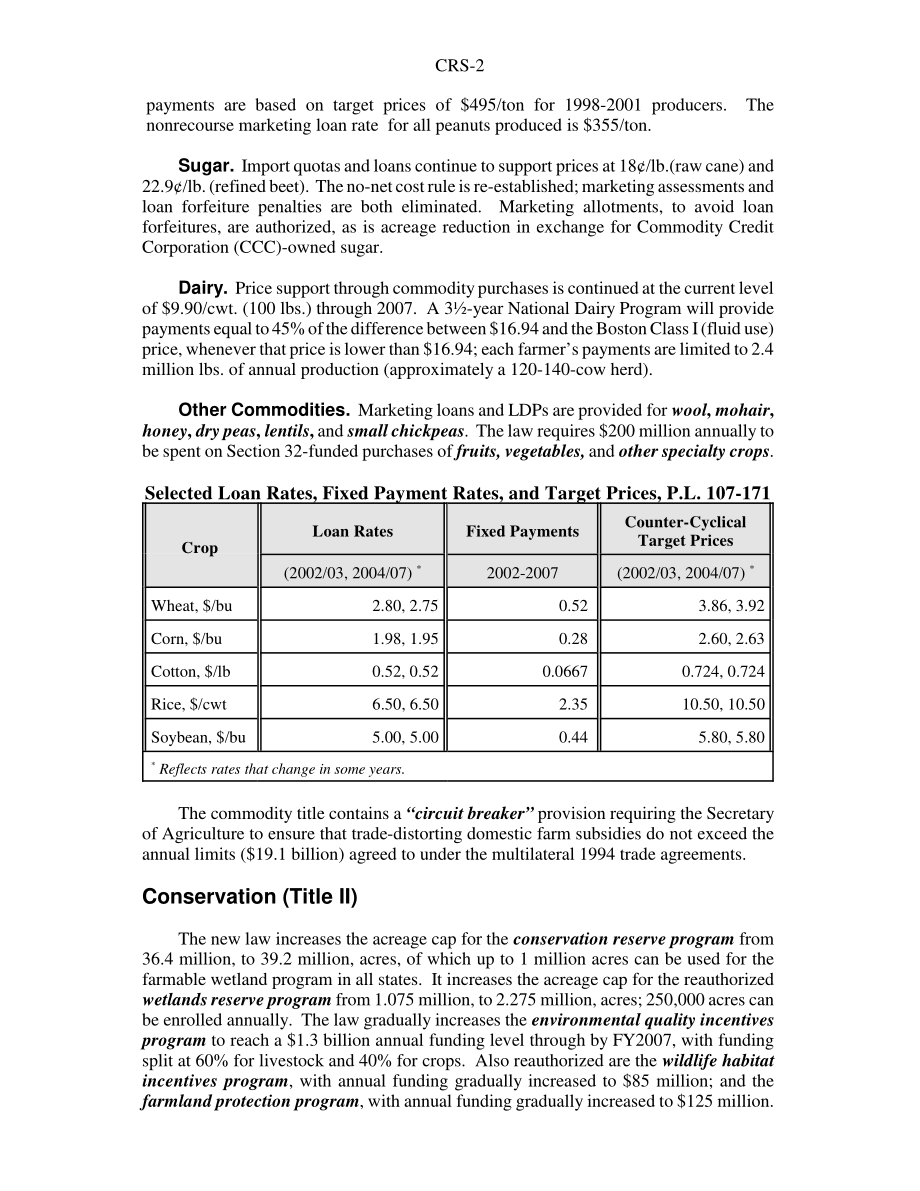 [20020607]RS21233_2002年农业法概览.pdf_第2页