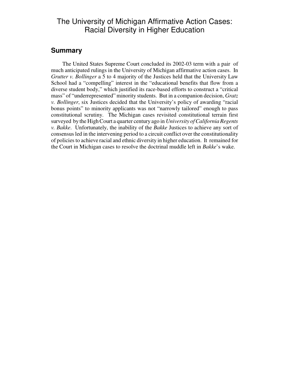 [20030715]RL31874_密歇根大学平权行动案例：高等教育中的种族多样性.pdf_第2页