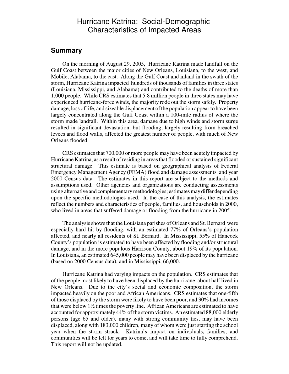[20051104]RL33141_卡特里娜飓风：受影响地区的社会人口特征.pdf_第2页