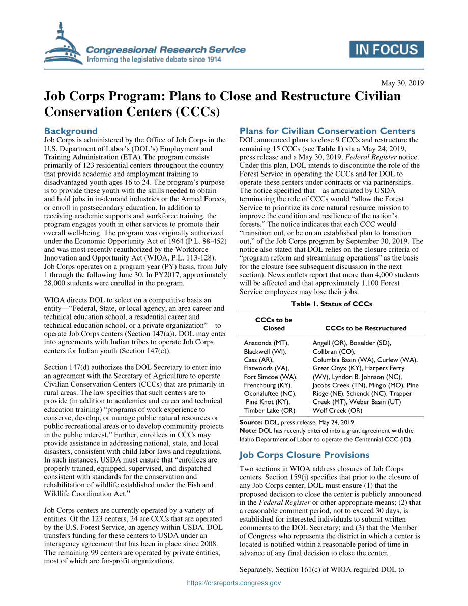 [20190530]IF11236_就业团队计划：关闭和重组民用保护中心（CCC）的计划.pdf_第1页