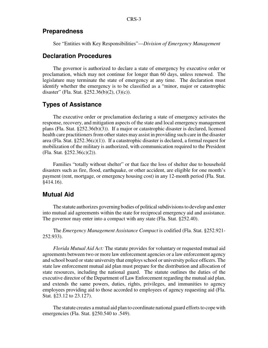 [20040326]RS21784_佛罗里达州应急管理和国土安全法定机构总结.pdf_第3页