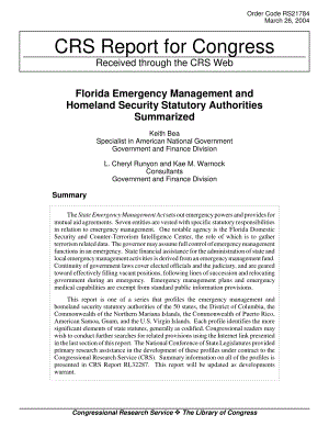 [20040326]RS21784_佛罗里达州应急管理和国土安全法定机构总结.pdf