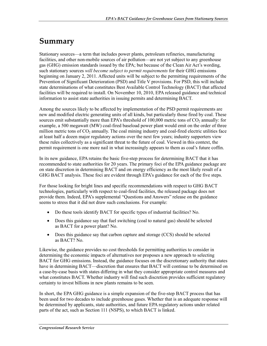 [20101122]R41505_美国环保局关于固定来源温室气体的BACT指南.pdf_第2页
