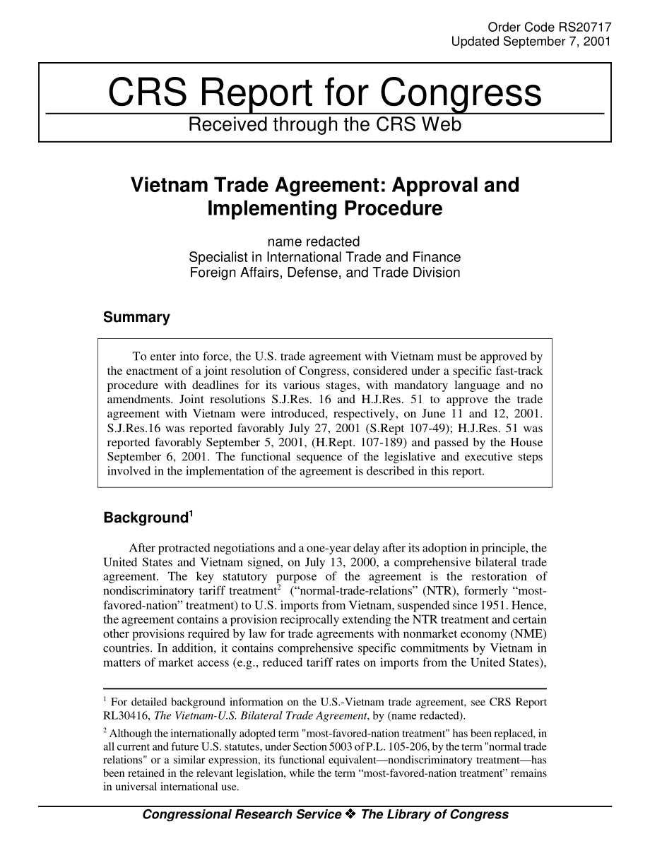 [20011217]RS20717_越南贸易协定：批准和实施程序.pdf_第1页